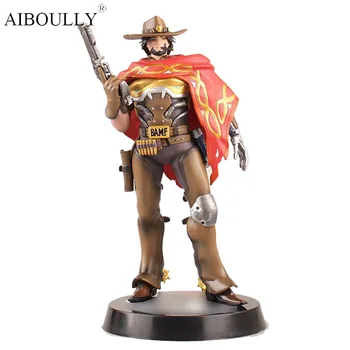 

OW Tracer Jesse Mccree West cowboy Action Figure Model kids Toys Gifts Collection Tracer PVC 30CM game figure Genji