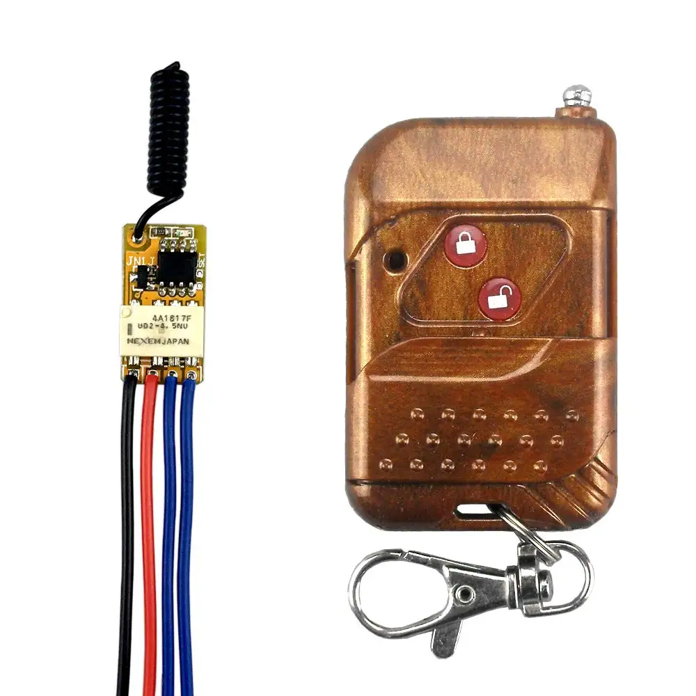

RF Wireless Remote Control Switch 433mhz Transmitter Receiver 3.7v 5v 6v 9v 12v Battery Power Mini Small Relay Controller Module