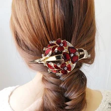 Женский металлический цветок Стразы Свадебная заколка для волос головной убор шпилька аксессуар