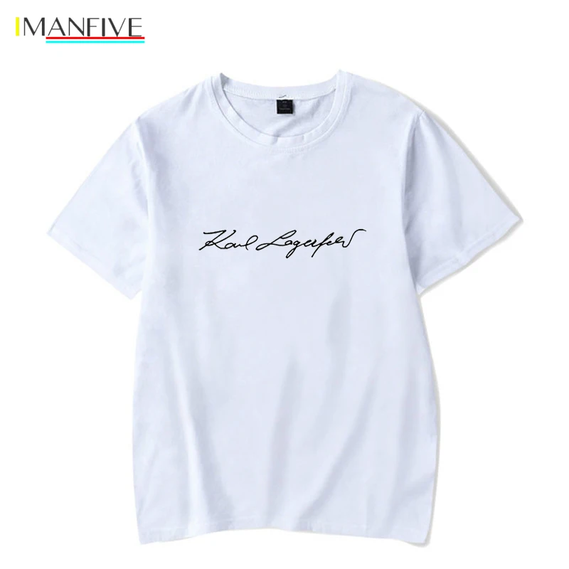 

Unisex T Shirt Karl Who Shirt Women/Men Lagerfeld Autograph White T-shirt Summer 100% Cotton Tops Tees Hipster T-Shirt S-3XL