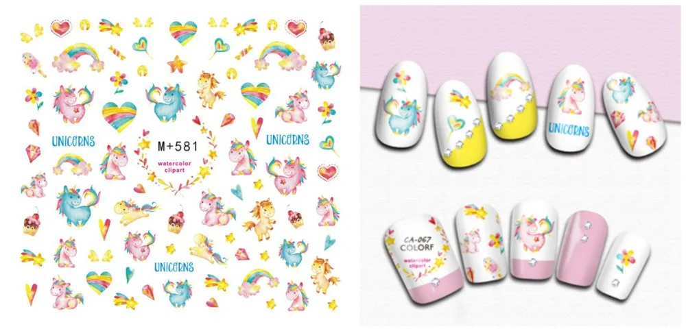 

1Sheet 3D Water Decals Nail Art Stickers Various leave/small hours /cloud image on Nails of Dandelions Stickers Manicure Z019