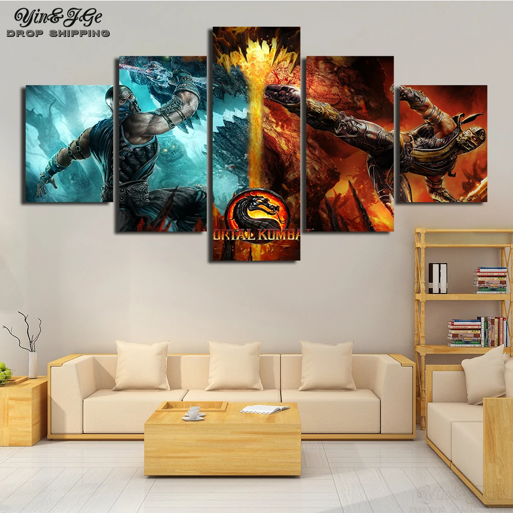 Печатная картина Игровые картинки 5 шт. Mortal Kombat настенная работа домашний декор