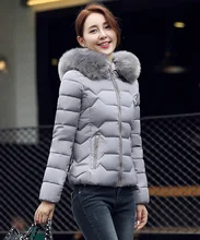Winter Down Jacket Women Warm Short Cotton Jacket Slim Fur Big Collar Coat Hooded Parkas Jackets Parkas Coats Plus size outwears