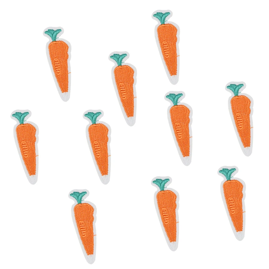 10 pcs Carrot Vegetable patches for clothing iron embroidered patch