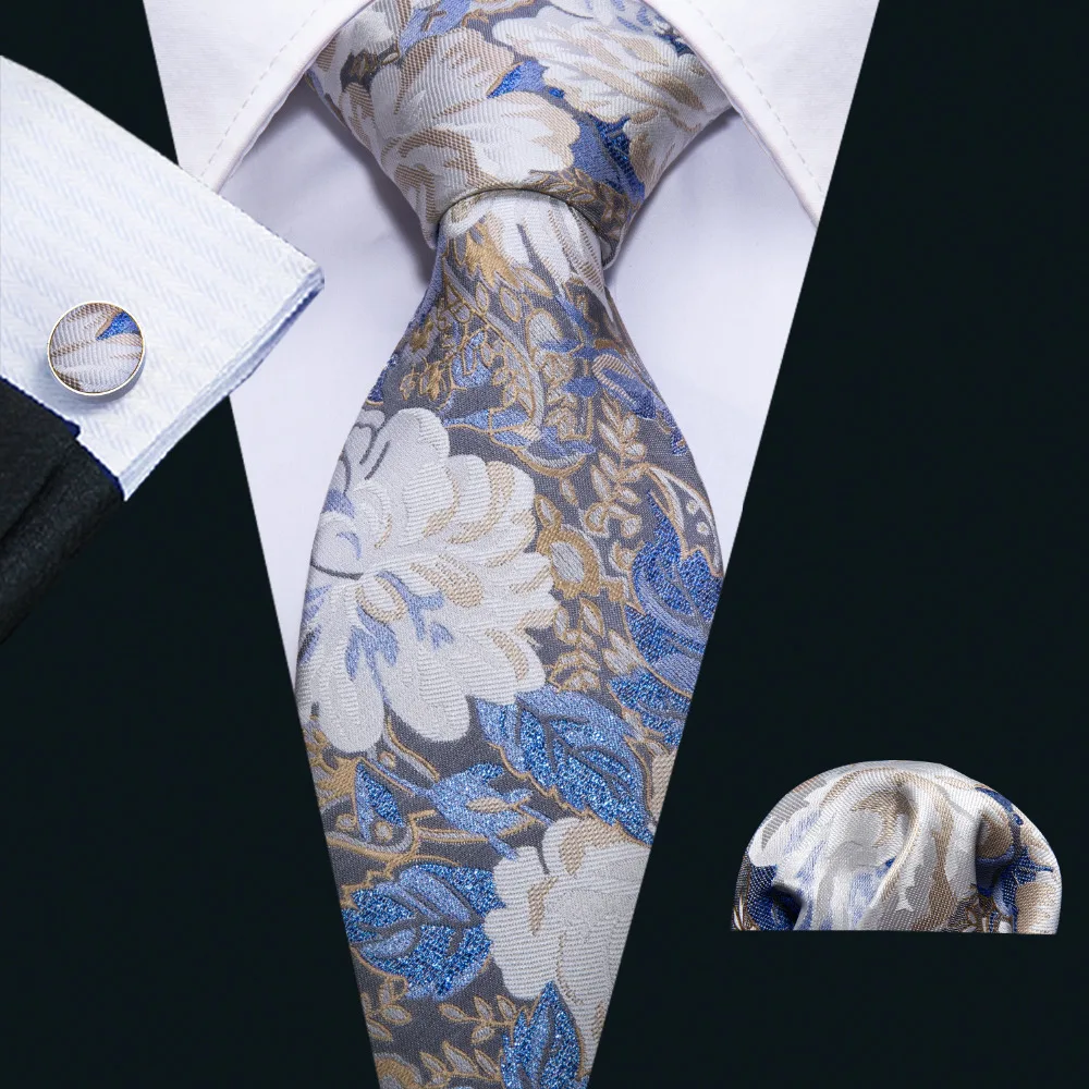 8,5 см галстуки для Для мужчин модные дизайнеры галстук Барри. ван 100% шелк цветочный узор галстук комплект Dripshipping Gravata FA-5073