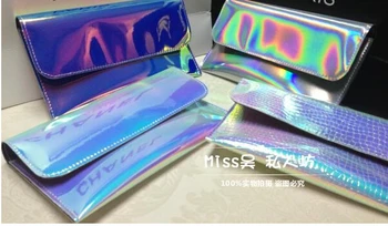 

Hot ! 2019 Vintage Hologram Wallet Women Laser Silver Purse Bag Evening Clutch Mini Make-Up Handbag Wallet Bag Free Shipping