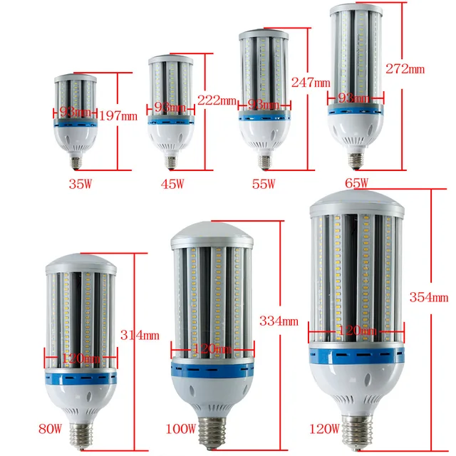 Bombilla LED tipo mazorca 35W 45W 55W 65W 80W 100W 120W SMD5730 AC85-265V blanco cálido/frío E27 E40 campana montaje alto de luz de fábrica Bombilla LED tipo mazorca 35W 45W 55W 65W 80W 100W 120W SMD5730 AC85-265V blanco cálido/frío E27 E40 campana montaje alto de luz de fábrica