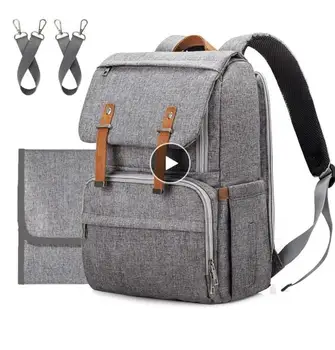 

Waterproof Mummy Diaper Bag Backpack Multi-function Large Capacity Travel Baby Care Bag With Stroller Straps and Changing Pad