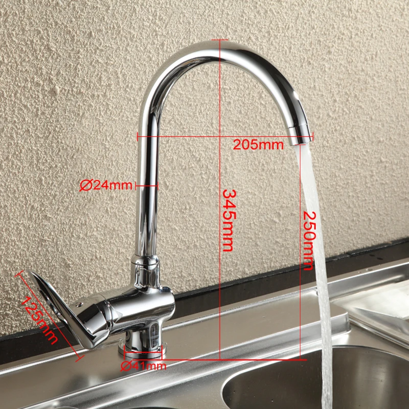 Frap Brass body Chrome Polished Classic kitchen faucet 360 degree rotation Mixer Water tap torneira monocom hot-cold water F4068