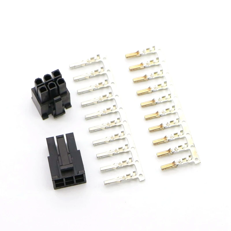 

100pcs/Lot 4.2mm 5557 GPU 6Pin PCI-E Male Connector with 600pcs Terminal pins for PC Modding.