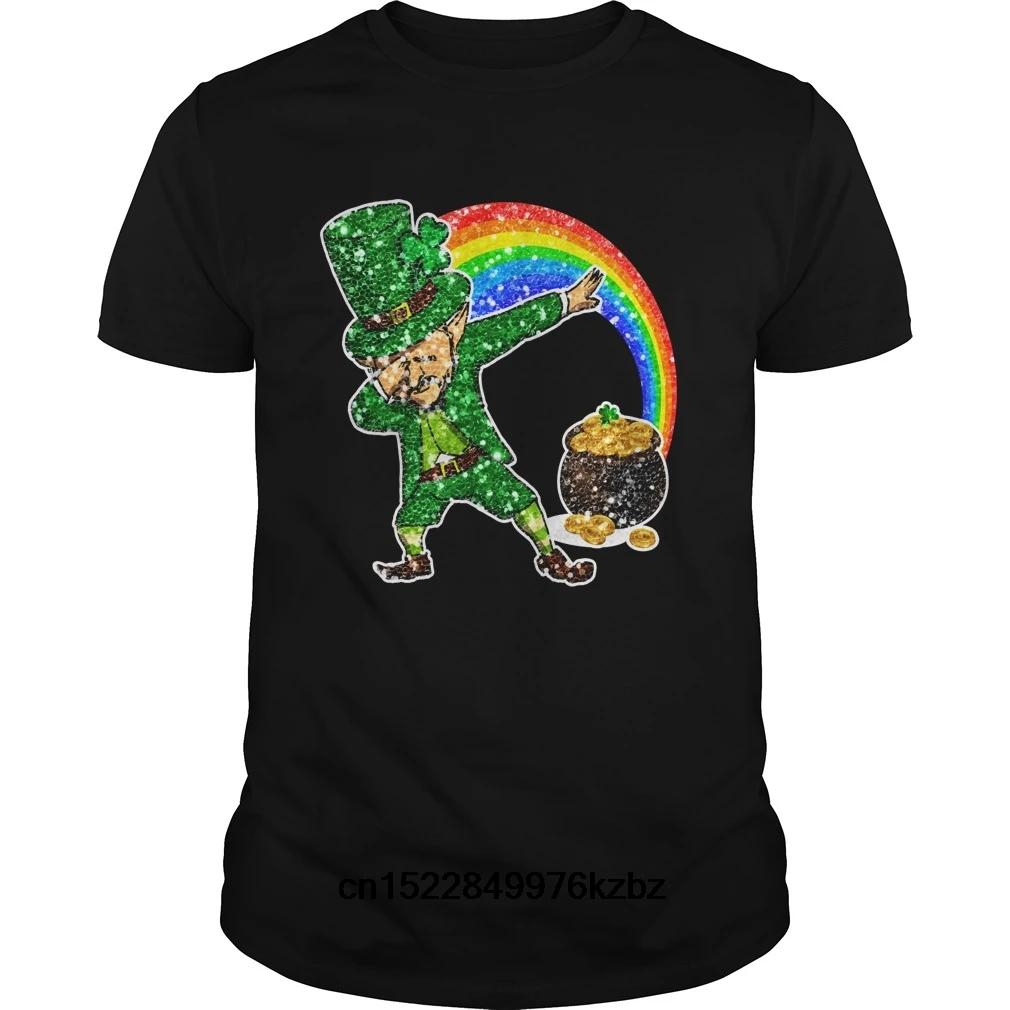 Забавная Мужская футболка Женская Новинка Leprechaun Dab рубашка день cвятого Патрика