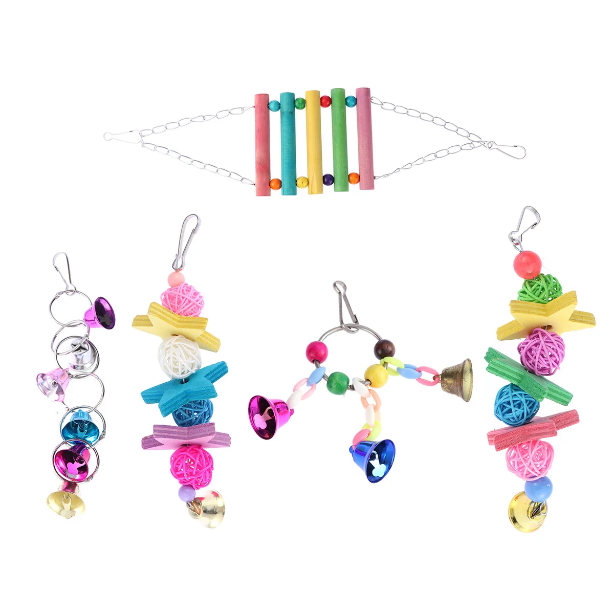 

5Pcs Toys Funny Cute Interesting Flexible Colorful Playings Swing for Birds Squirrel Animal Decorating Parrot
