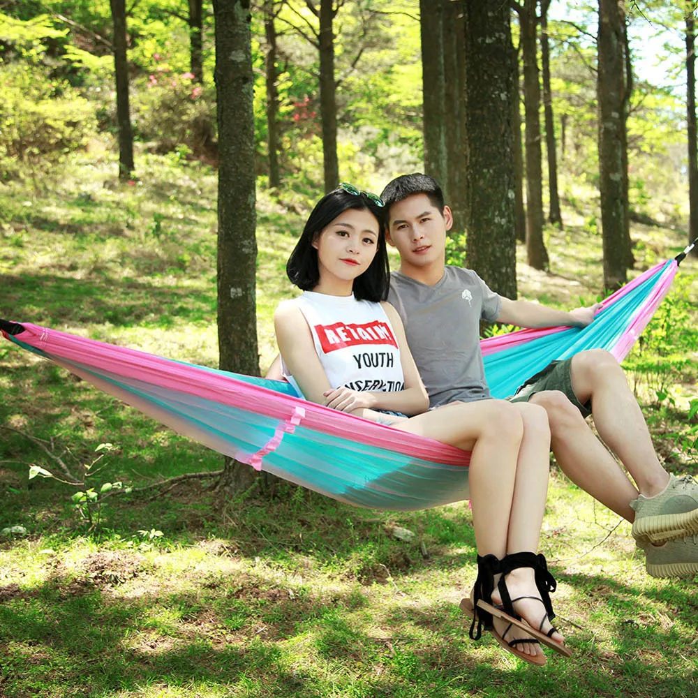 2019 Portable travel hammock Portable outdoor camping mosquito net nylon hammock hammock sleeping swing For vacation use  40MA5 (9)