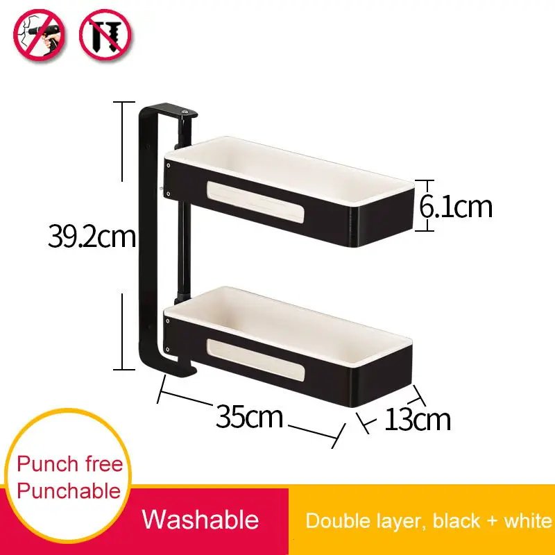 Кухонный стеллаж для хранения, съемный стеллаж для хранения в ванной, алюминиевый материал, кухонные принадлежности для ванной, гаджеты - Цвет: H-2