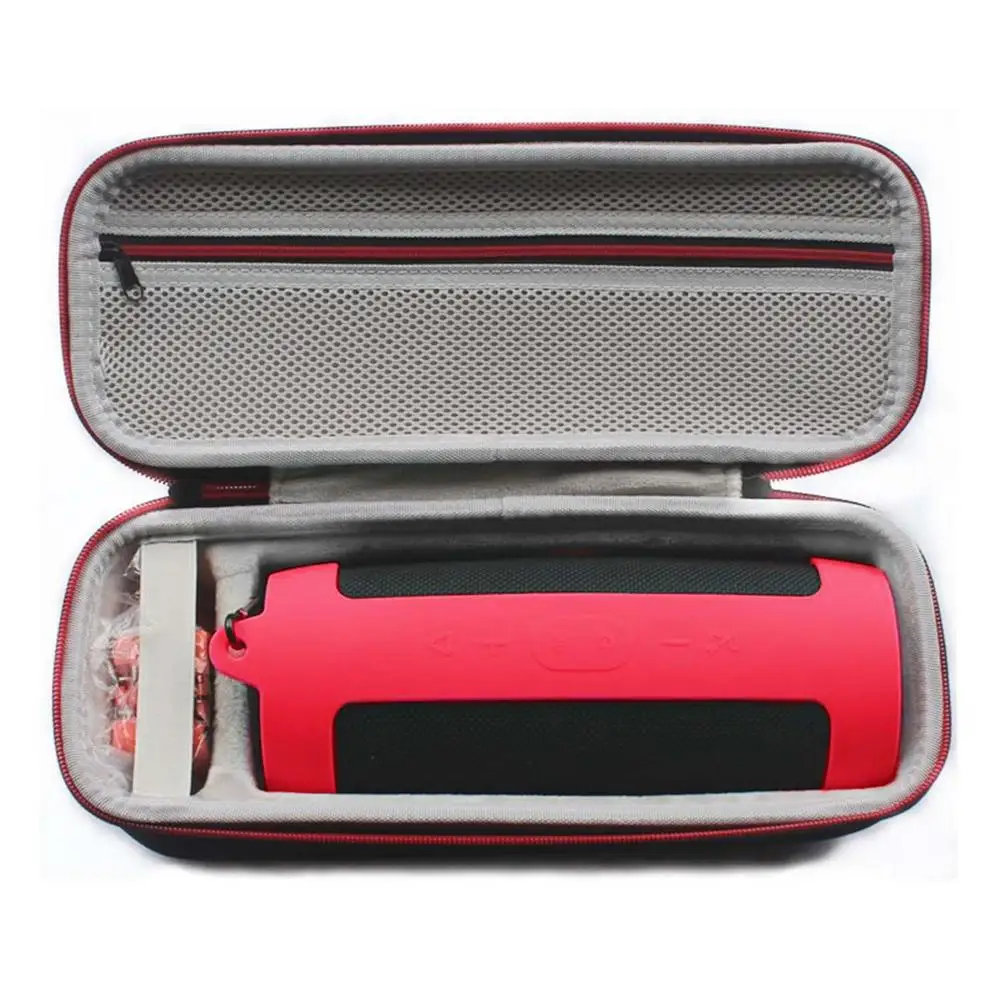 Жесткий EVA сумка на молнии+ Мягкий силиконовый чехол для JBL CHARGE 4 Bluetooth корпуса Динамиков для jbl Charge4 акустические сумки - Цвет: Red Silica or Hard