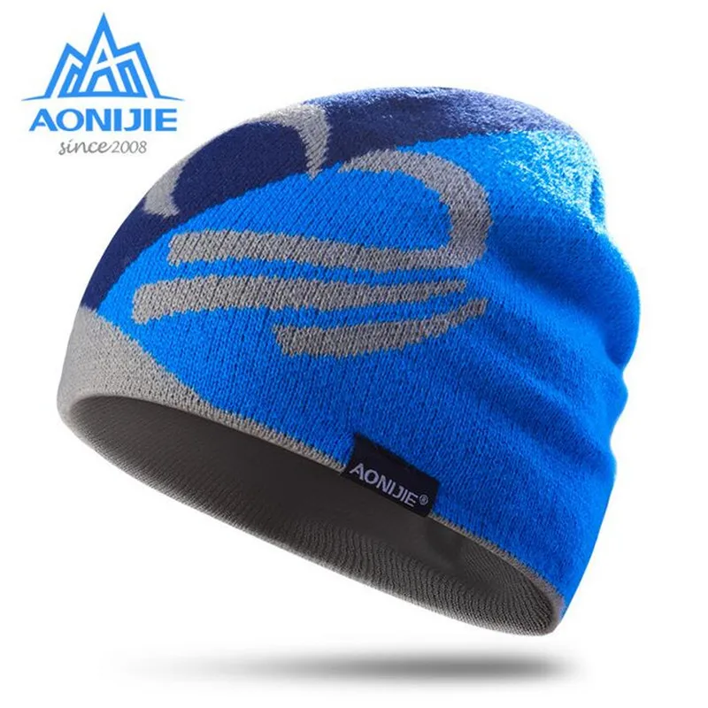 AONIJIE, зимние вязаные шапки, уличная спортивная шапка для сноубординга, зимняя ветрозащитная Толстая теплая шапка для бега, лыжная Кепка для бега, мужская и женская
