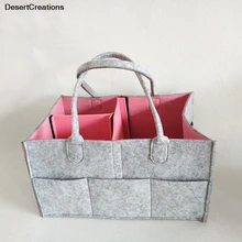 1 יחידות באיכות גבוהה הרגיש סלי אחסון נייד 33X23X18 ס”מ מתקפל סל גדול עבור תינוק חיתול ארגון בית