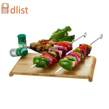 

6pcs 21.5'' BBQ Barbecue Shish Kebab Stainless Steel Skewers Food Sticks Grilling Kabob Needle Metal BBQ Outdoor Accessories