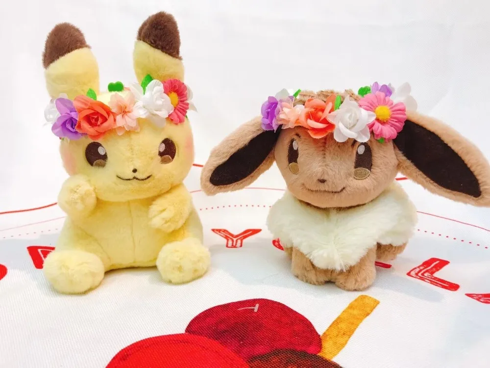 Новые Аутентичные японская аниме игра Пикачу и Eievui Пасхальный Eevee плюшевые куклы мягкая игрушка ограниченная плюшевая кукла игрушка подарок