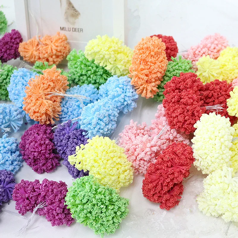 Flone Mini Fake Fruit Small Berries Artificial Flower Cherry Stamen Bouquet Wedding Christmas Party Xmas Decor Art Floral (13)