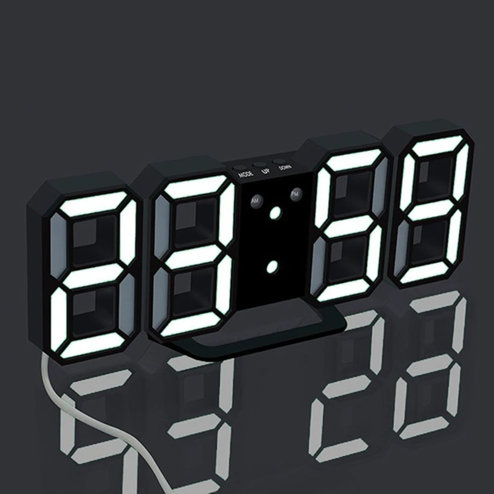 Comprar Reloj de pared LED grande 3D fecha Digital Celsius luz nocturna mesa de visualización relojes de escritorio despertador de la sala de estar D30