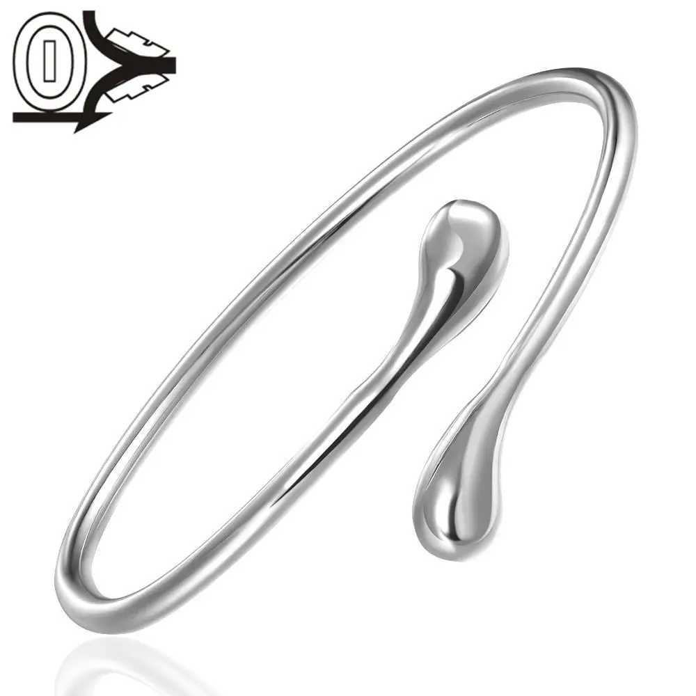 

Top Quality Wholesale Silver Plated Bangle,Wedding Jewelry Accessories,Fashion Double Round Silver Water Droplets Bracelet