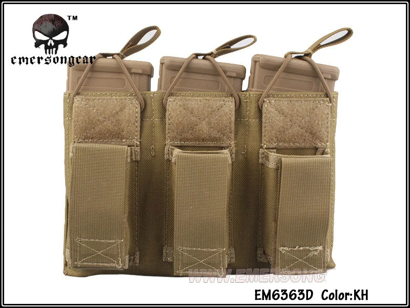 Emersongear Magazine Mag Pouch 5,56 Пистолет тройной Открытый верх армейских подсумок Emerson военная игра Мультикам AOR Черный Хаки