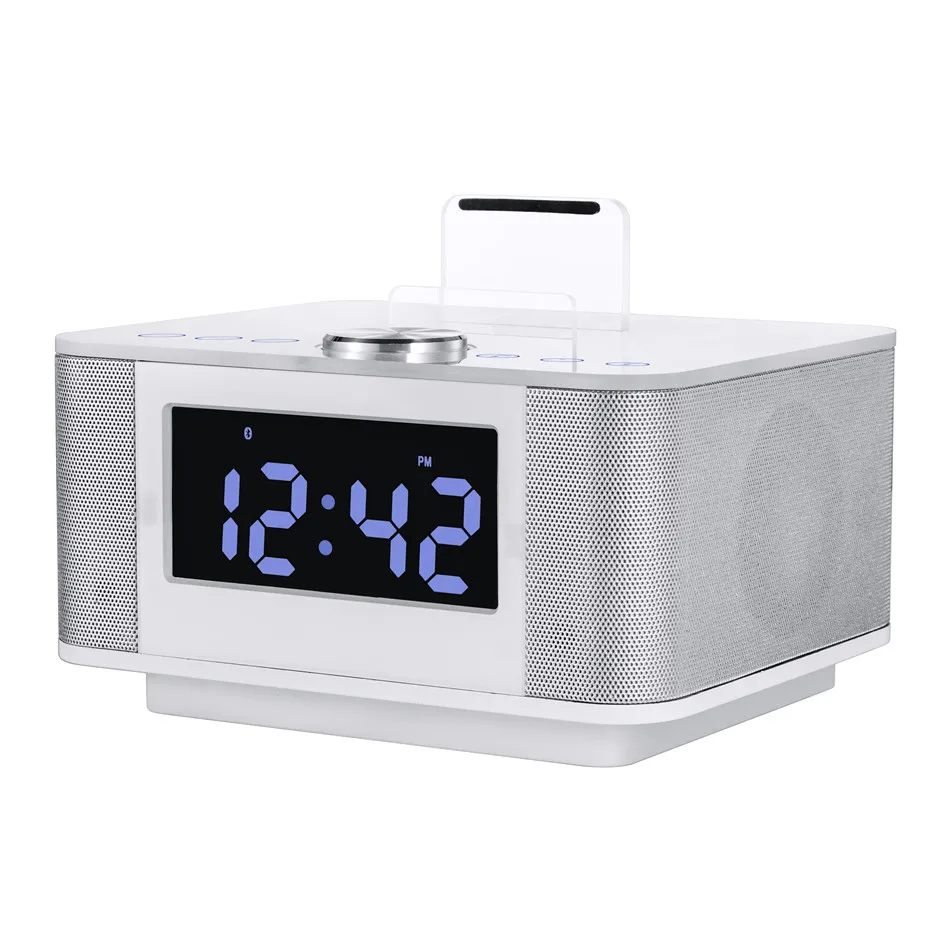 Бренд lcd Цифровой FM радио Будильник музыкальная док станция зарядное устройство