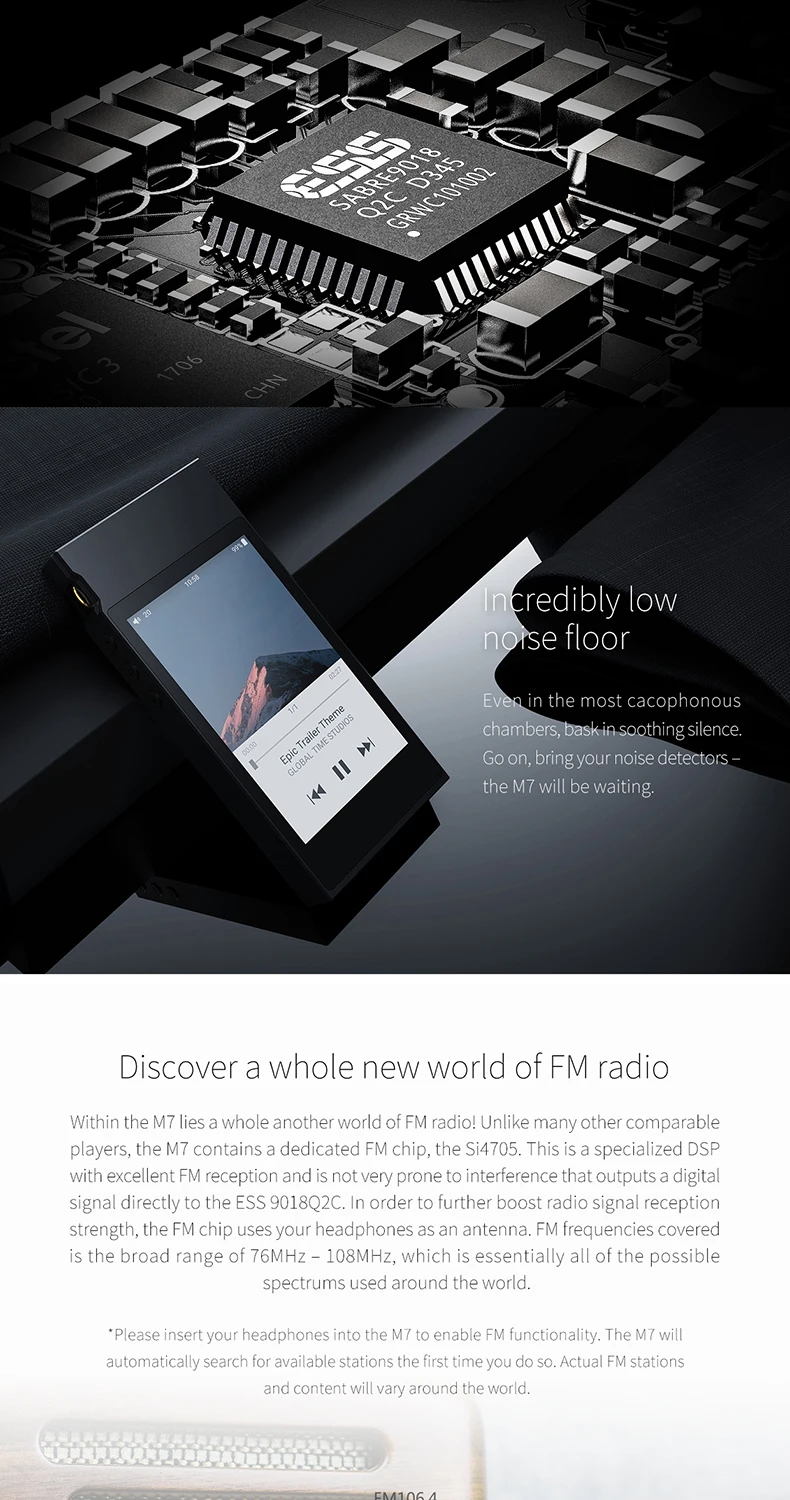 Распродажа FiiO M7 Bluetooth 4,2 aptX-HD LDAC Hi-Res сенсорный ЖК-экран Музыка MP3 Воспроизведение металлический чехол с fm-радио с FiiO F9SE