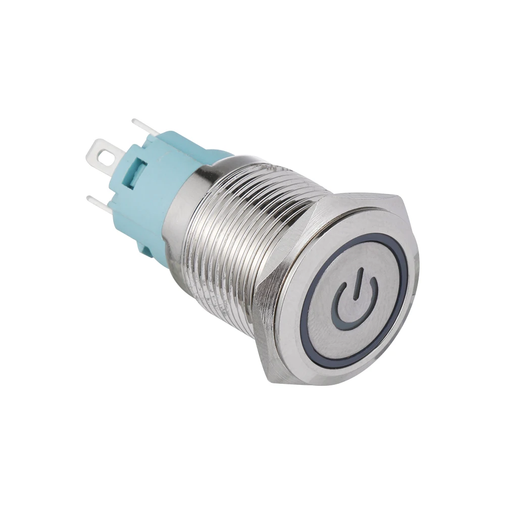 LED Momentary Latching Swwitch,Car 12mm LED Light Momentary Push Button Switch Toggle Black Case 2A White LED