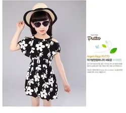 Летнее платье для маленьких девочек без рукавов платье принцессы для девочек Новинка 2016 летнее платье корейских детей