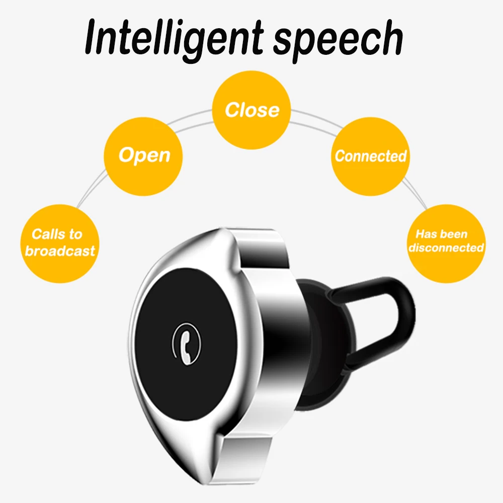 Mini Wireless Earphones In ear Bluetooth Headset Handfree Siri Voice Control Mic Music Play Bluetooth Earphone For iPhone XiaoMi