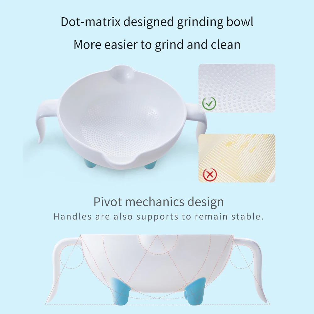 Matern'ella Multifunctional food supplement grinding set Manual food fruit and vegetable grinding bowl Multi-function grinder