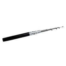 Black Mini Pocket Aluminum Alloy Pen Fishing Rod Pole / Reel