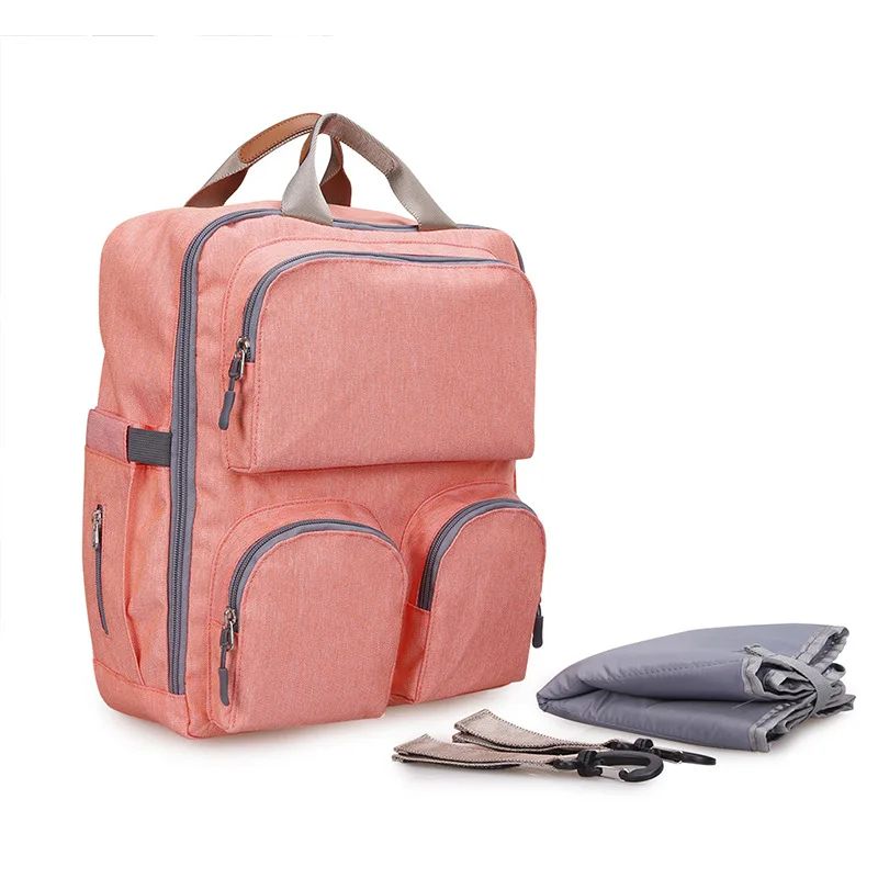 Многофункциональная переносная сумка для детских подгузников, чемодан, Большой Вместительный рюкзак для мам, дорожная коляска, органайзер для кормления - Цвет: Pink