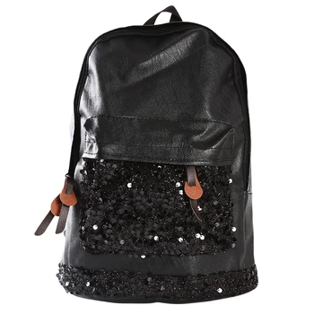 

2020 Fashion Newest Backpack Big Crown Embroidered Sequins Backpack Women Pu Leather Backpack School Bags