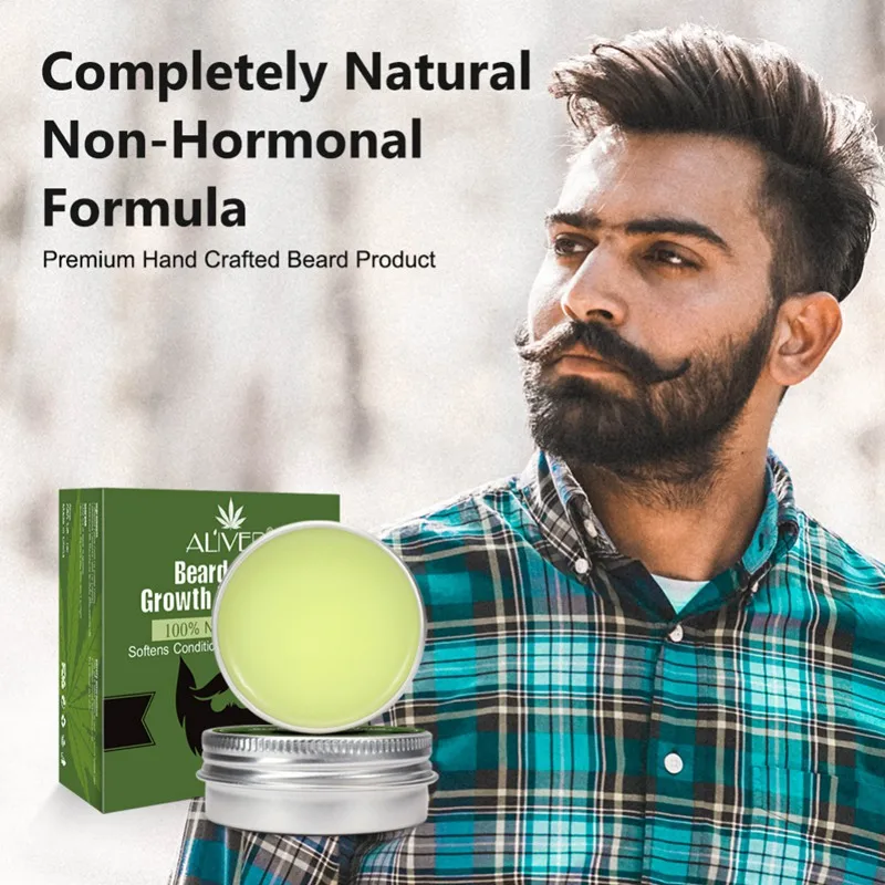 Natural Beard Growth Hair Balm Wax Conditioner Beard Balm for Beard Mustache Wax 30g