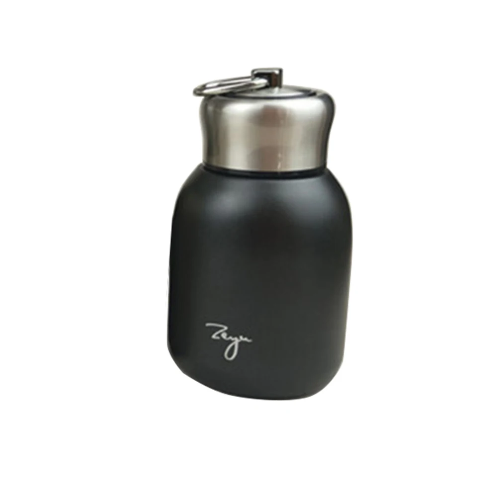 Модные Мини Кофейные вакуумные фляги прекрасный термос переносной из нержавеющей стали для путешествий бутылки воды чашки - Цвет: Черный
