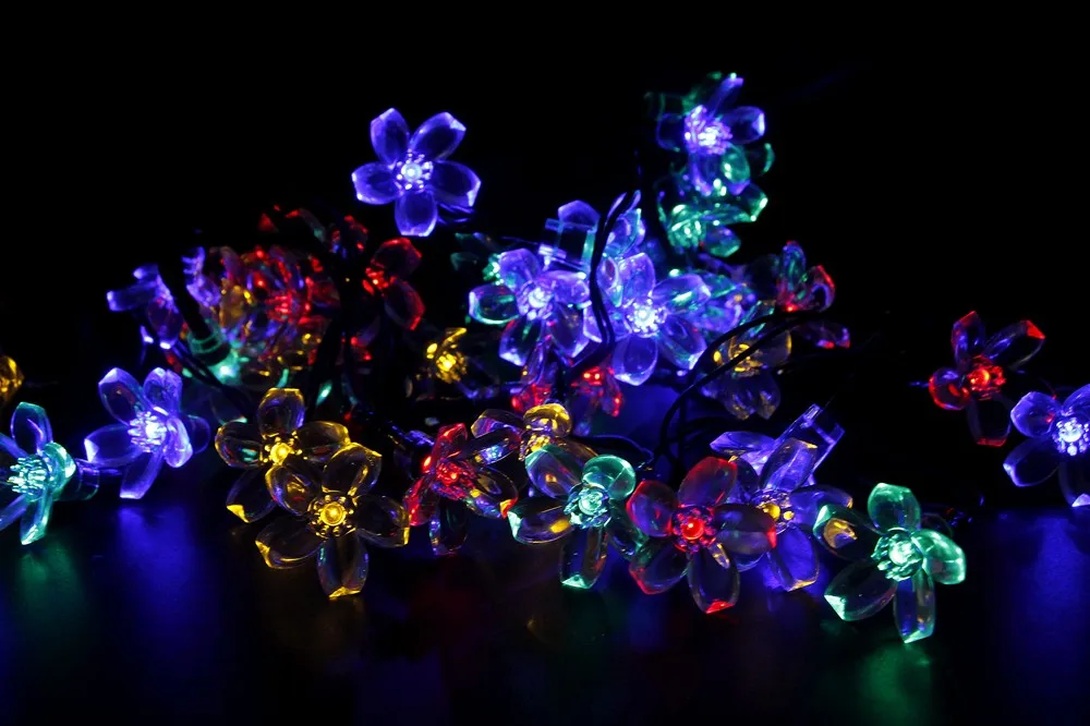 Solar Fairy Holiday String Lights 21ft 50 LED Multi-color Gardens Christmas Trees Halloween Lights Decoration IndoorOutdoor Use (12)