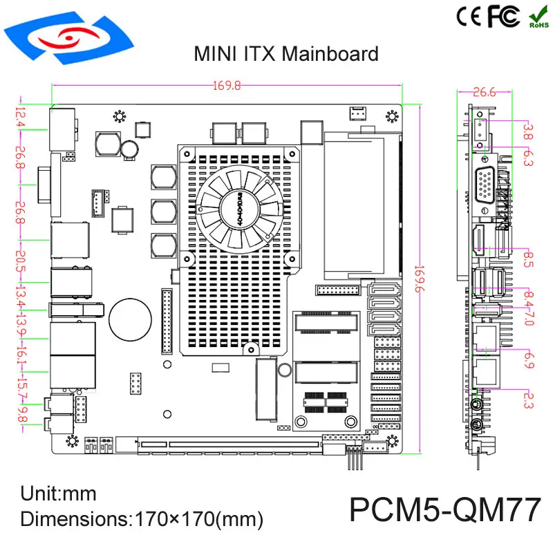 Intel I3-3110M двухъядерная материнская плата 2,4 ГГц мини ПК материнская плата 12 В Mini ITX Промышленная Плата Поддержка 4 г Wi Fi