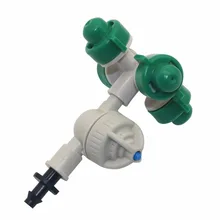 20 pces fogger e cruz aspersão de nebulização com anti-gotejamento e 1/4 polegada único conector de farpa pendurado irrigação de jardim de aspersão