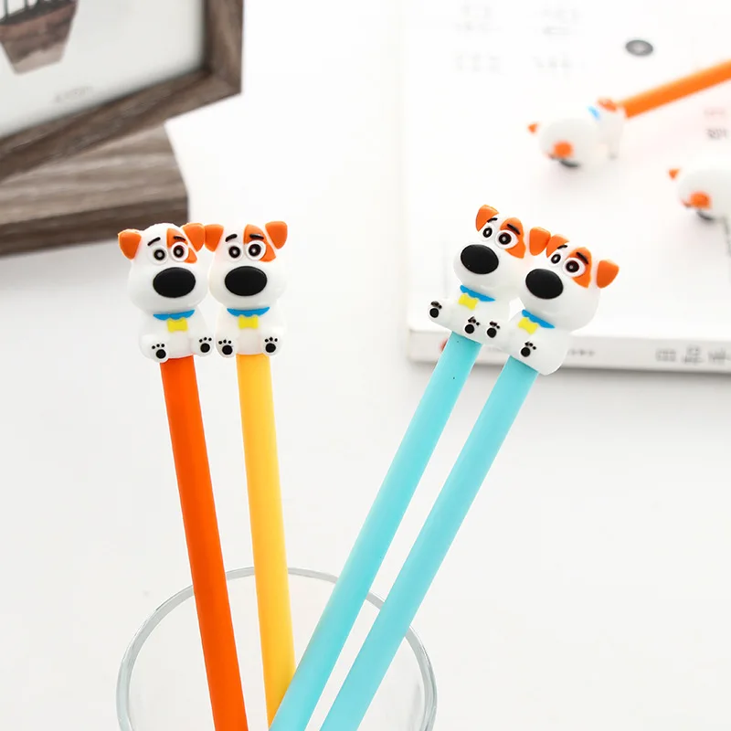 

Hotsale 1pcs Creative Stereoscopic Silicone Dog Neutral Pen Cute Cartoon Stationery Office and School Supplies Water Sign Pen