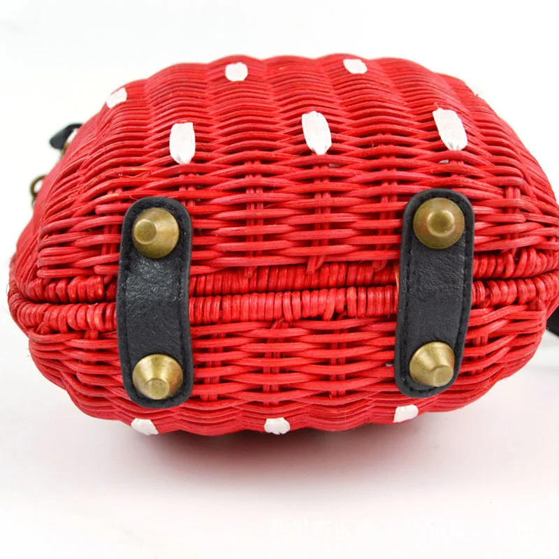 Women Straw Bags Female Summer Beach Shoulder Bag Lady Strawberry Vintage Rattan Weave Handbag Handmade Portable Bolsa SS3126 (5)