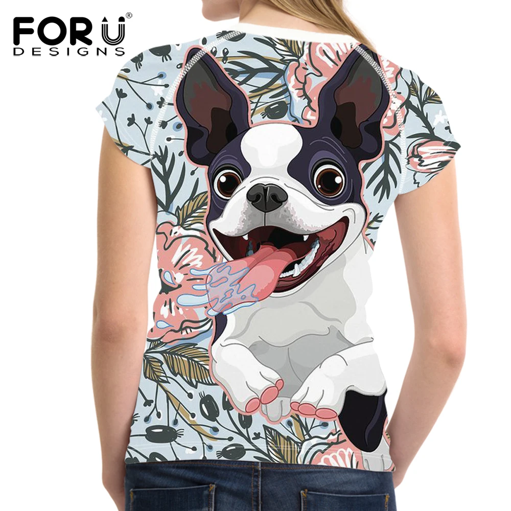 Женская футболка FORUDESIGNS Повседневная летняя 3D Бостон смешная одежда женские топы