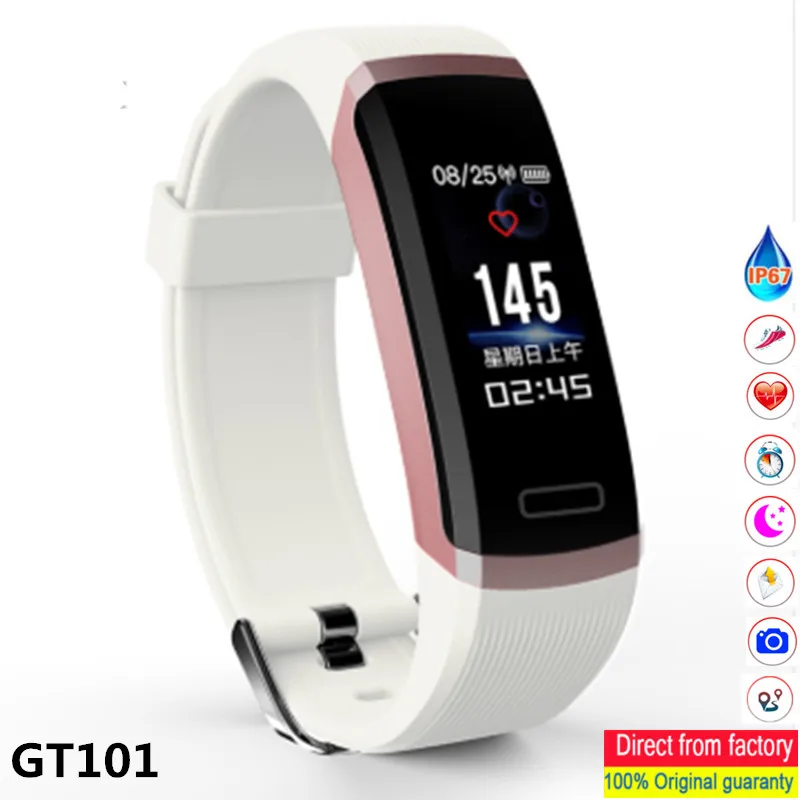 

GT101 Smart Band Fitness Tracker Heart Rate Monitor Sleep Monitoring Pedometer Waterproof Watch Suitable for Android IOS PK M4