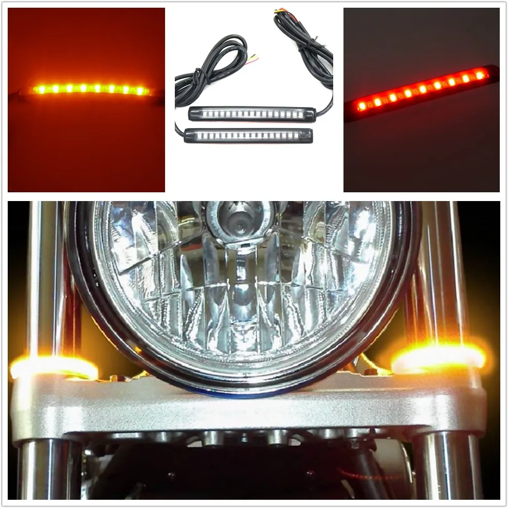 Eonstime 2PCS 12V Universal LED Car Motorcycle Tail Brake Lights Turn