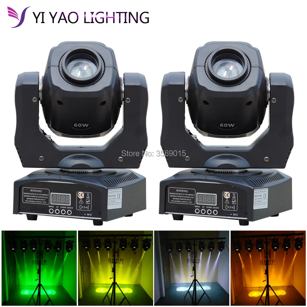 

60w led gobos light Spot dmx512 with 11 Channel disco lights professional stage dj equipment 2pcs/lot