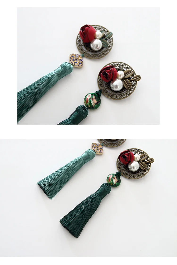 Китайский стиль с cheongsam Hanfu Роза cloisonne ретро брошь с подвесками разбивая кулон аксессуары