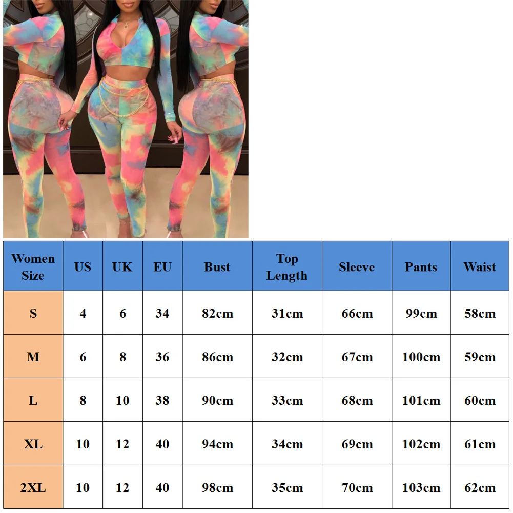 Комплект из 2 предметов, женский короткий топ с длинным рукавом и круглым вырезом и длинные штаны, набор, сексуальный разноцветный модный спортивный костюм с принтом для женщин
