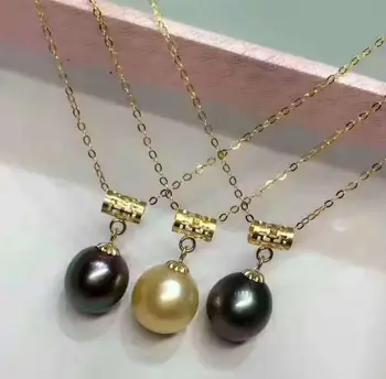 

free shipping >>>>noble jewelry huge 10-11mm AAA SouthSea natural white pearl pendant 18k